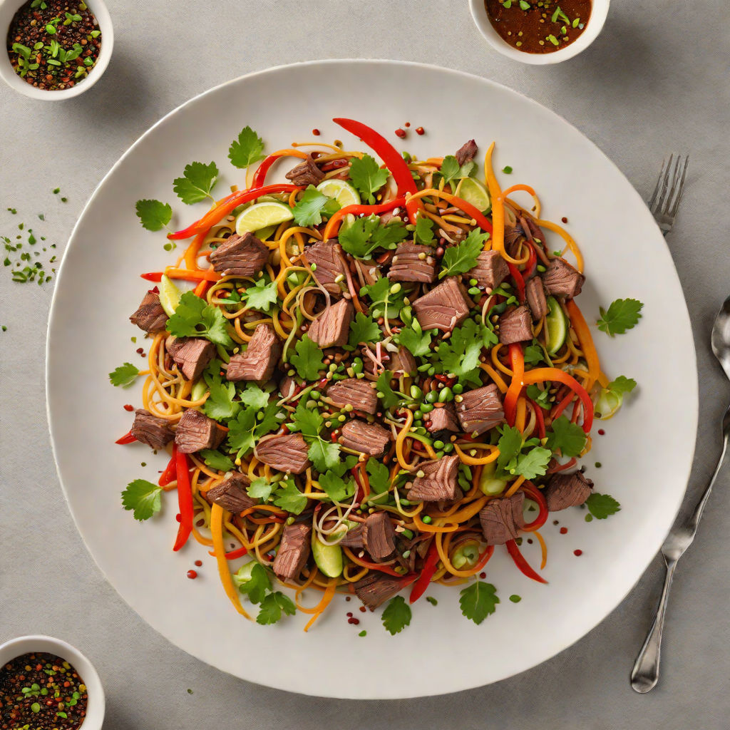 Spiced Kangaroo Stir-Fry with Finger Lime Dressing