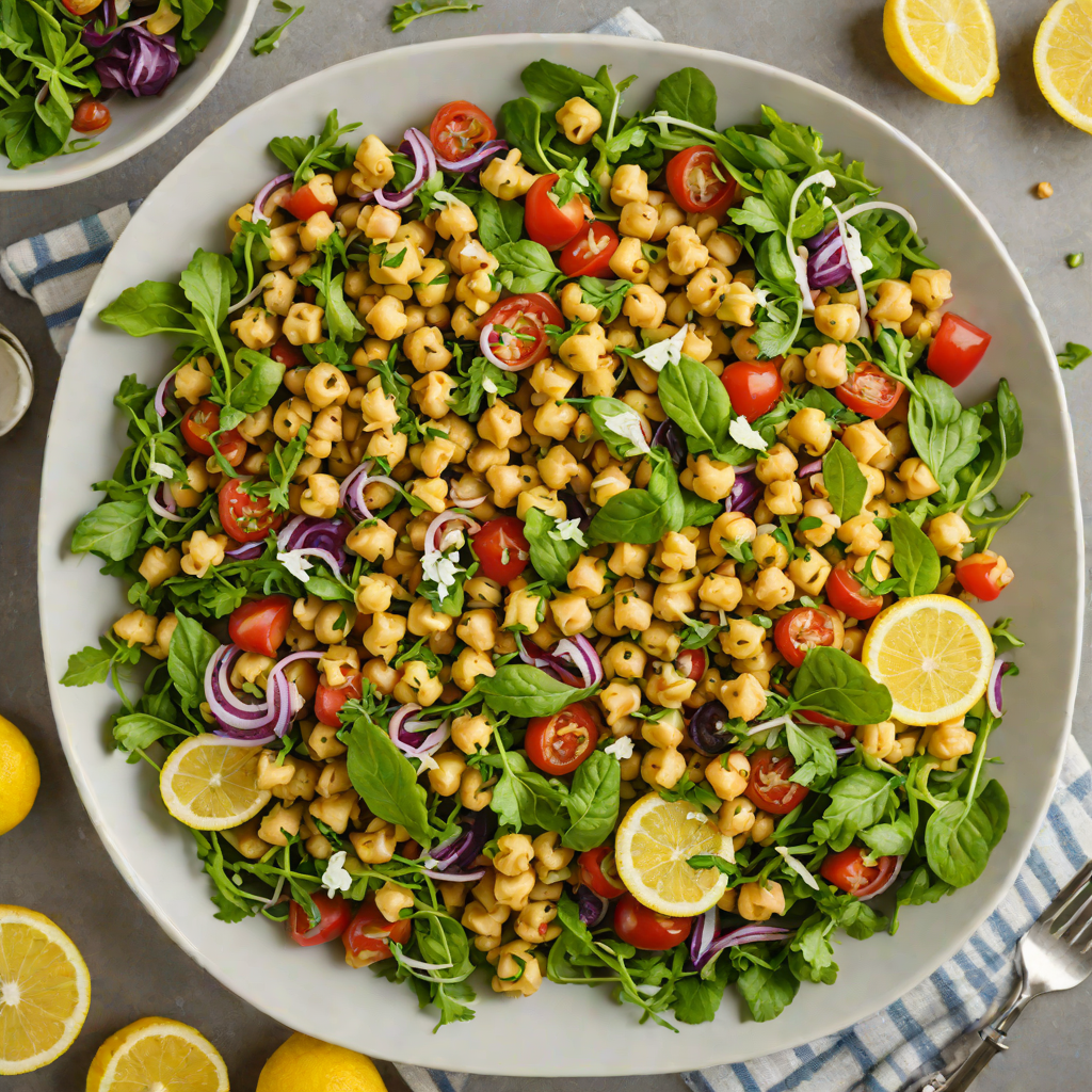 Baked Lemon-Herb Mediterranean Chickpea Salad