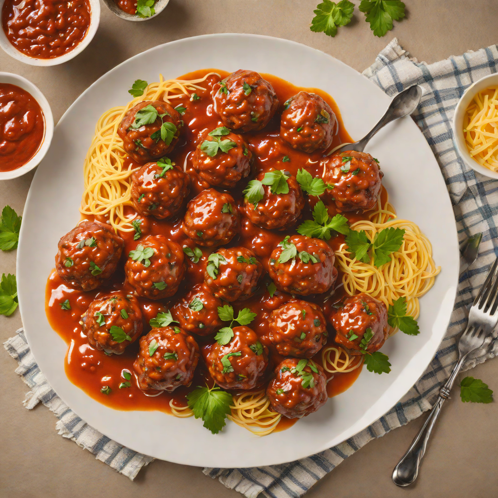 Baked Cheddar-Stuffed Meatballs in Spicy Tomato Sauce
