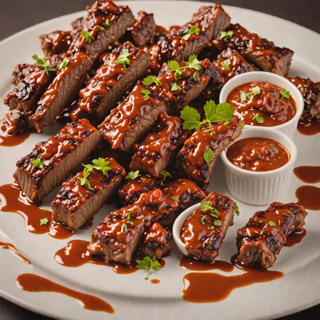 Cherry-Smoked Rib Tips with Texas-Style Hot Link Sauce
