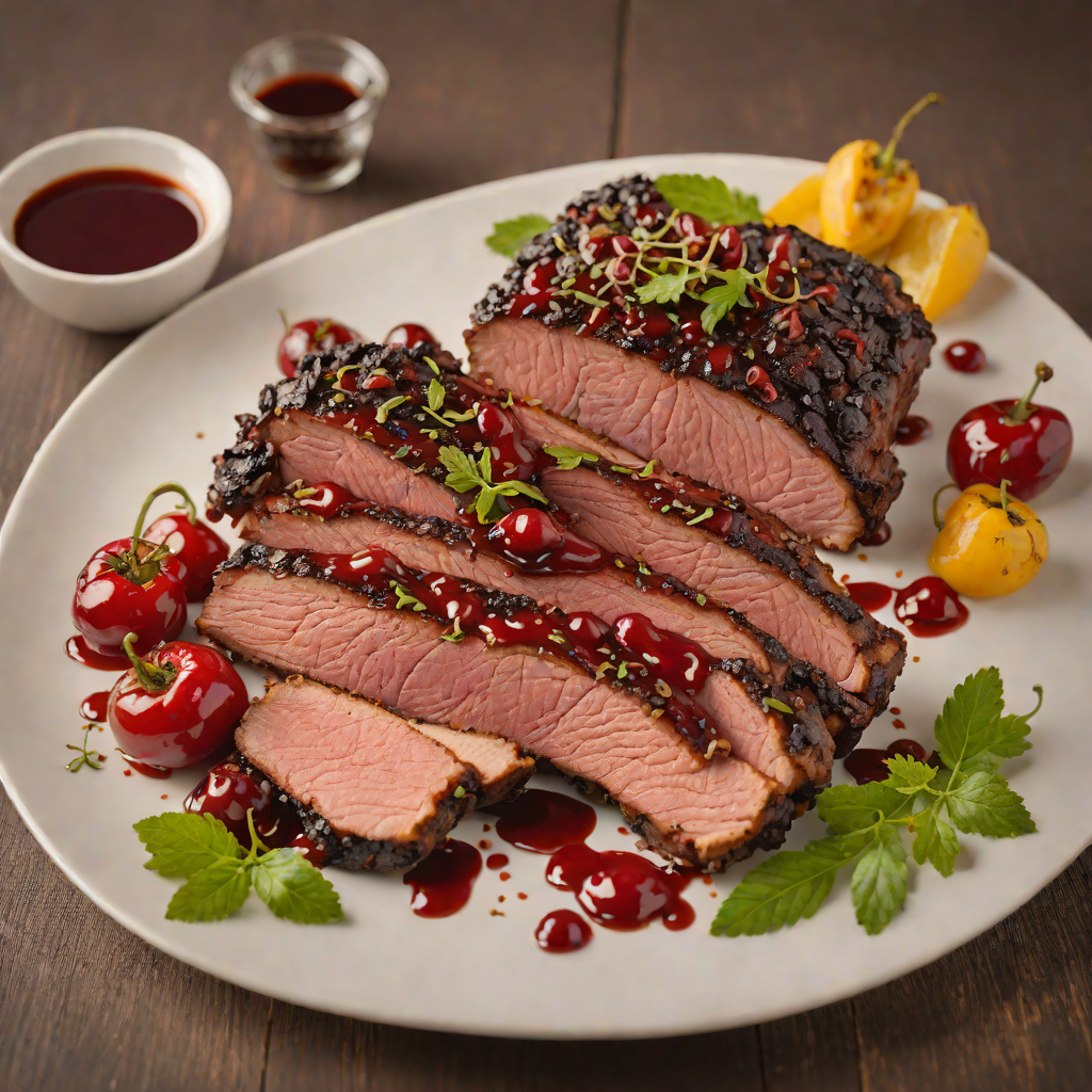 Pepper-Crusted Half Rack with Cherry Wood Smoke and Tangy BBQ Glaze