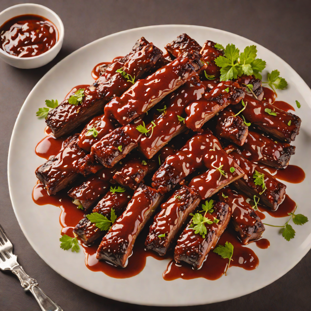 Cherry-Smoked Rib Tips with Spiced Hot Link BBQ Sauce