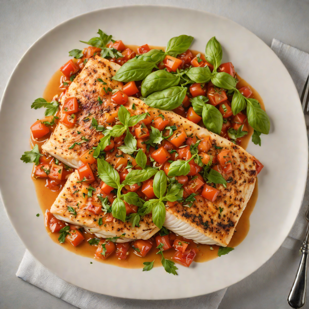 Pan-Roasted Tilapia with Garlic Tomato Basil Sauce