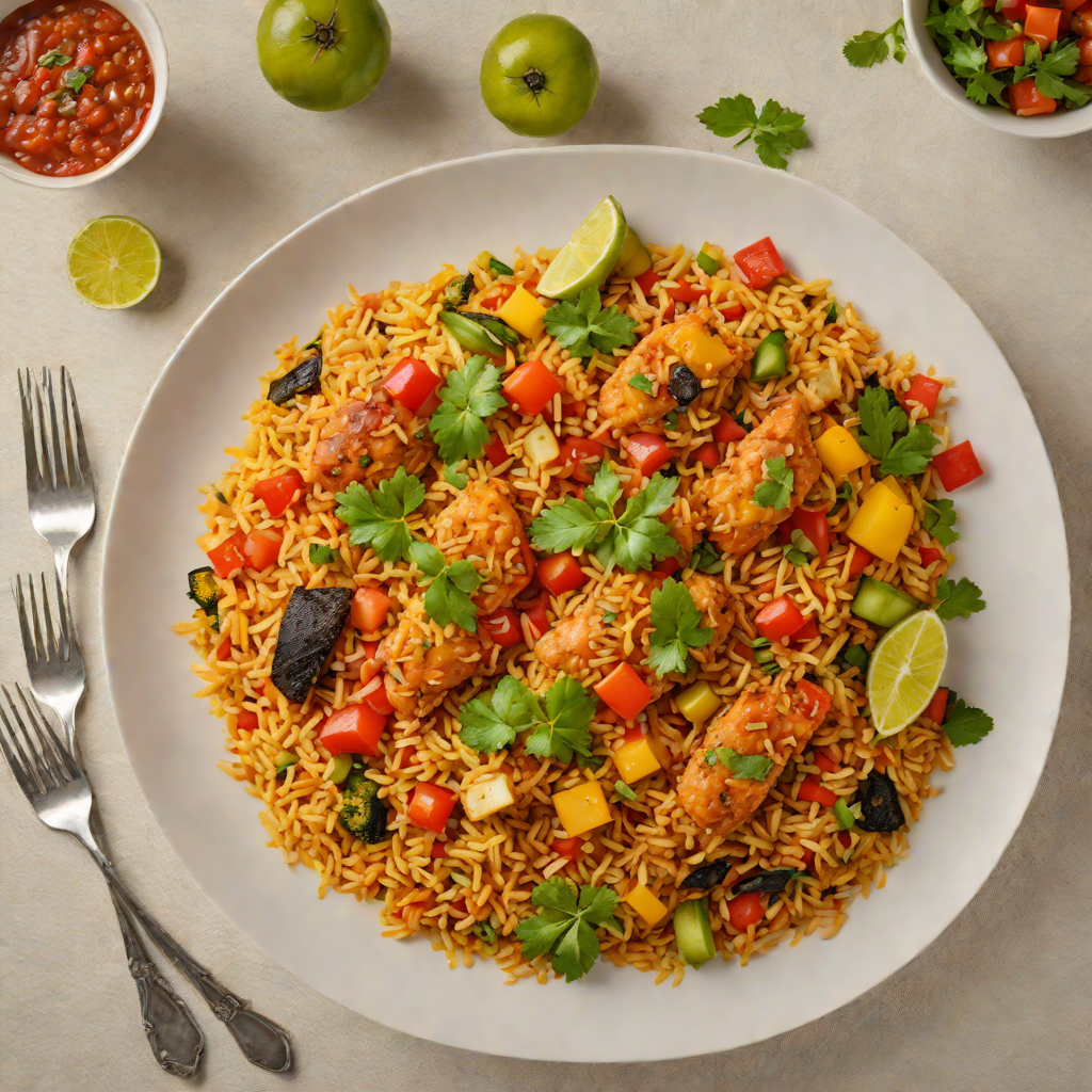 Senegalese Thieboudienne-Inspired Tomato Rice with Fish and Vegetables