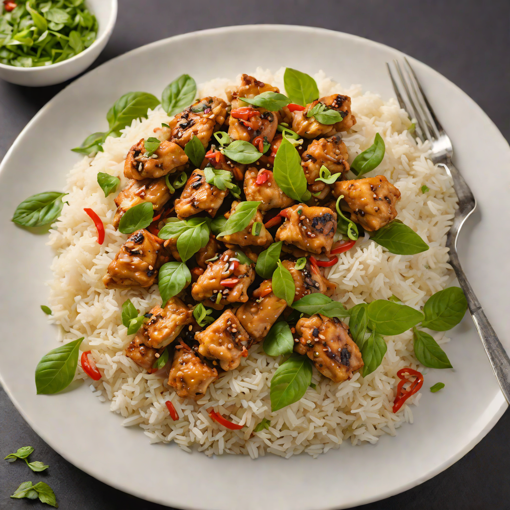 Stir-Fried Basil Chicken with Jasmine Rice