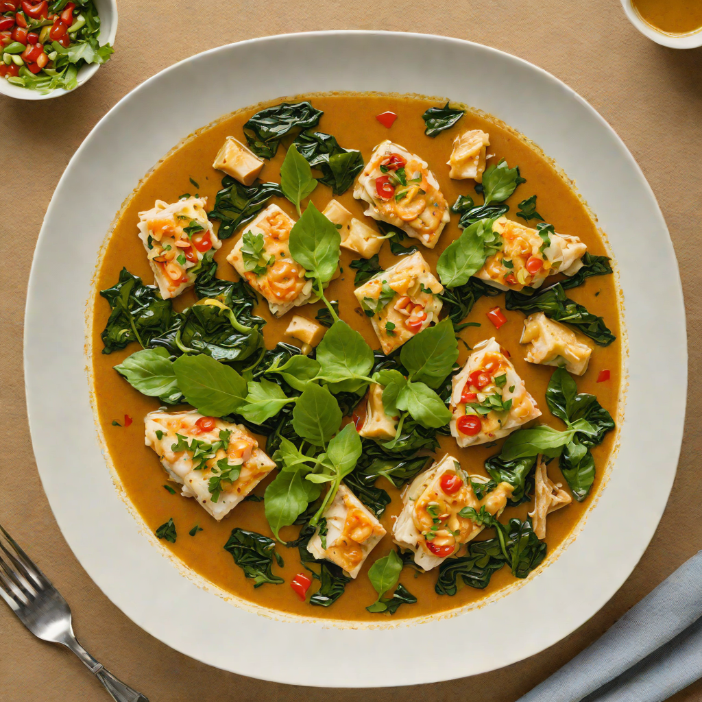 Burmese-Inspired Ginger and Garlic Fish Stew with Mustard Greens