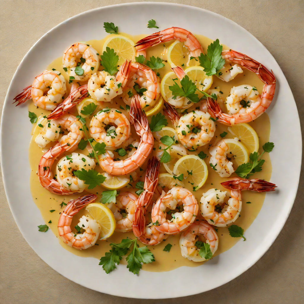 Sautéed Shrimp with Roasted Garlic and Lemon Butter Sauce