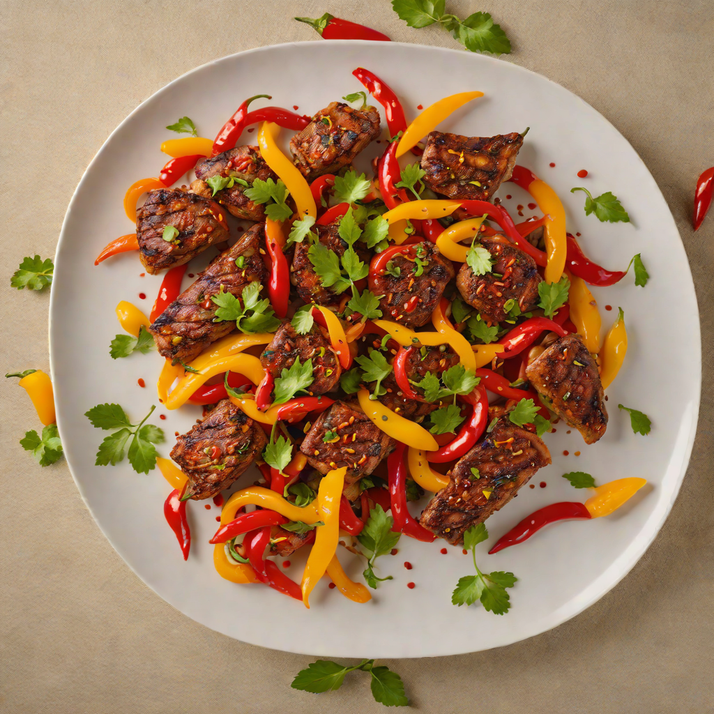 Pan-Seared Spiced Tibs with Bell Peppers
