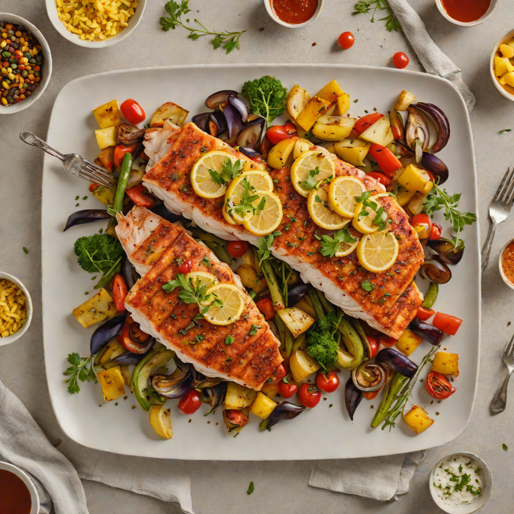 Sheet Pan Cajun-Spiced Red Snapper with Roasted Vegetables