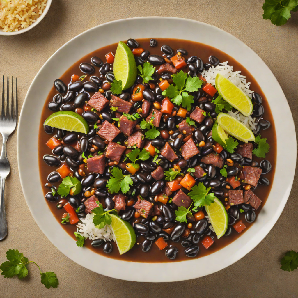 Dark Rum-Braised Caribbean Black Beans with Smoked Pork