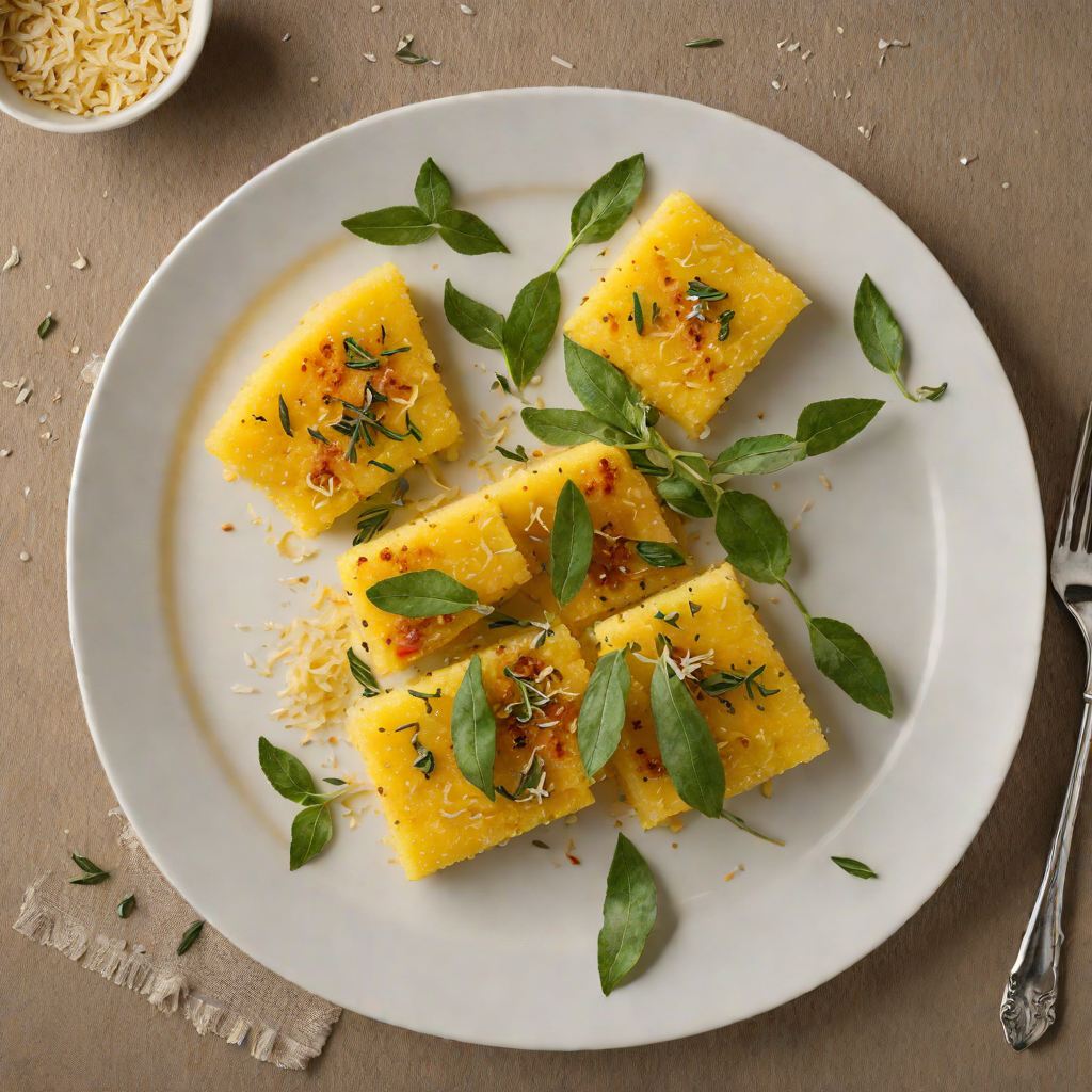 Rustic Italian Pan-Fried Polenta with Parmesan and Sage