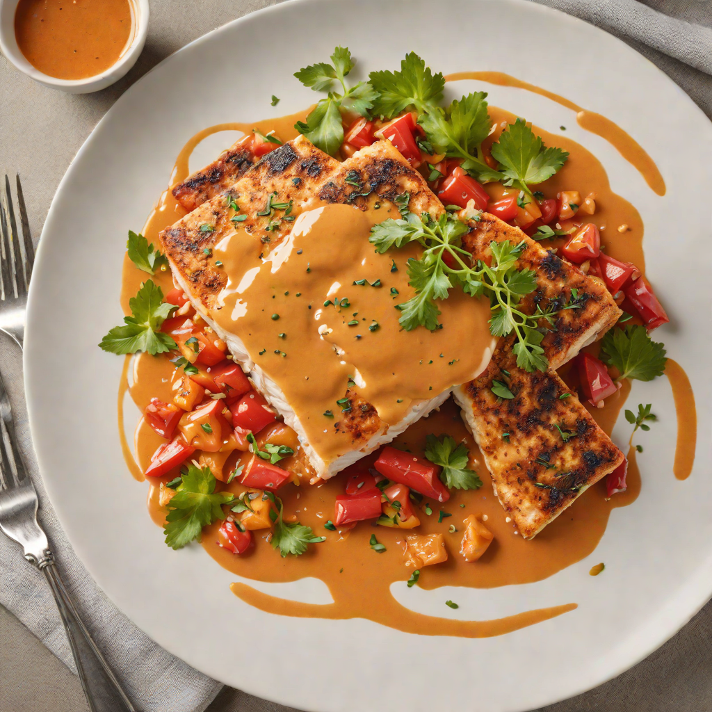 Pan-Seared Catfish with Cajun Butter and Roasted Red Pepper Sauce