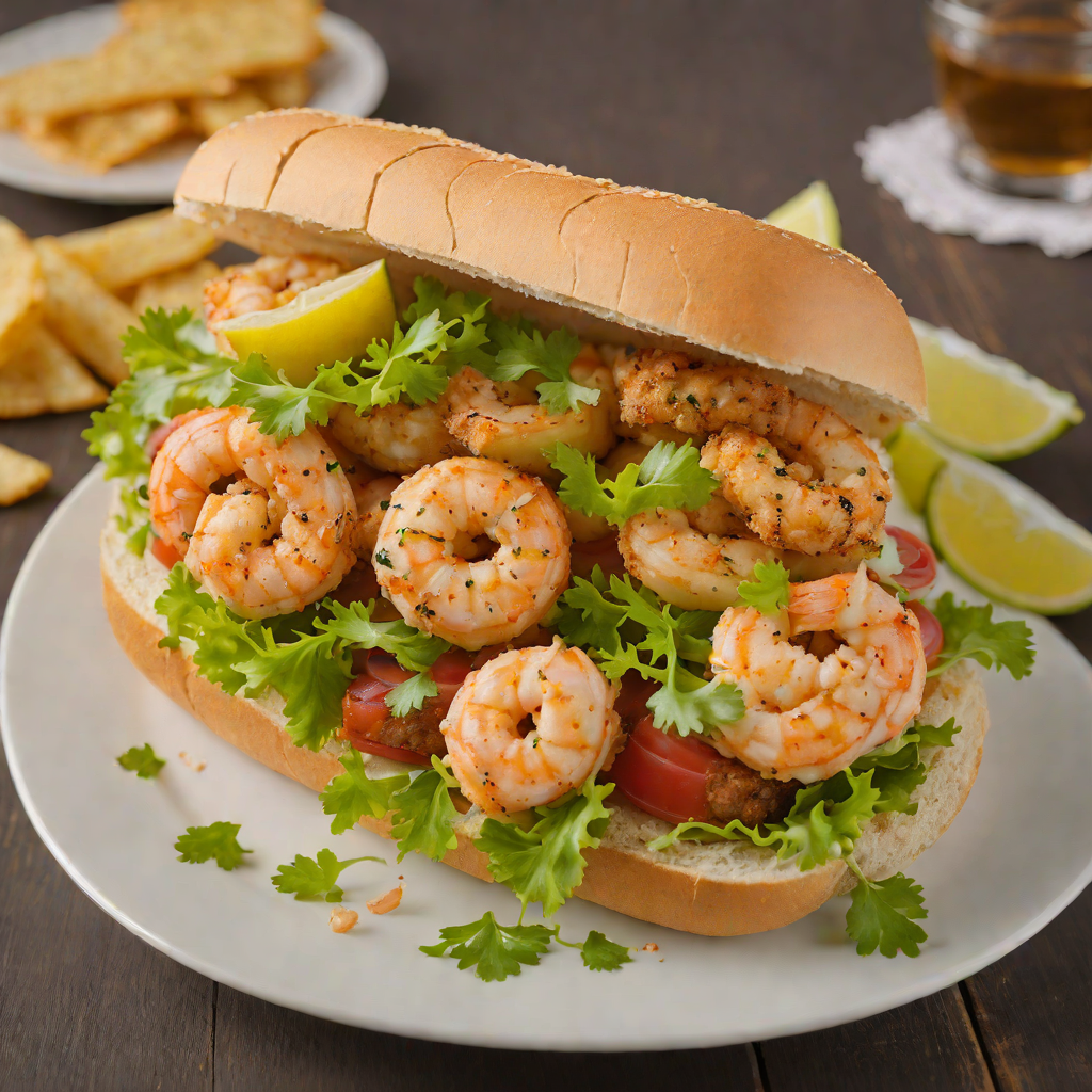 Cajun-Spiced Gulfport Shrimp Po’ Boy Sandwich