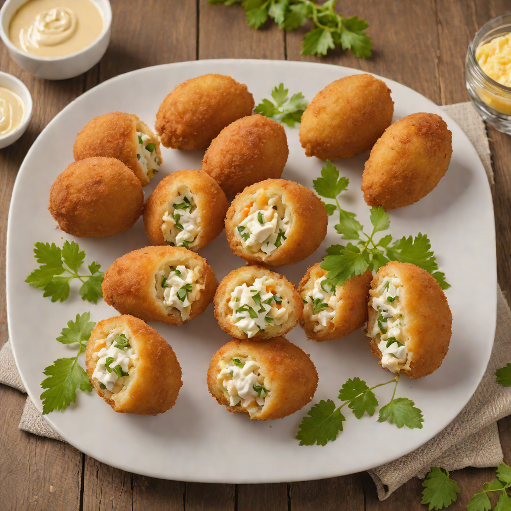 Coxinha-Style Chicken Croquettes with Cream Cheese Filling