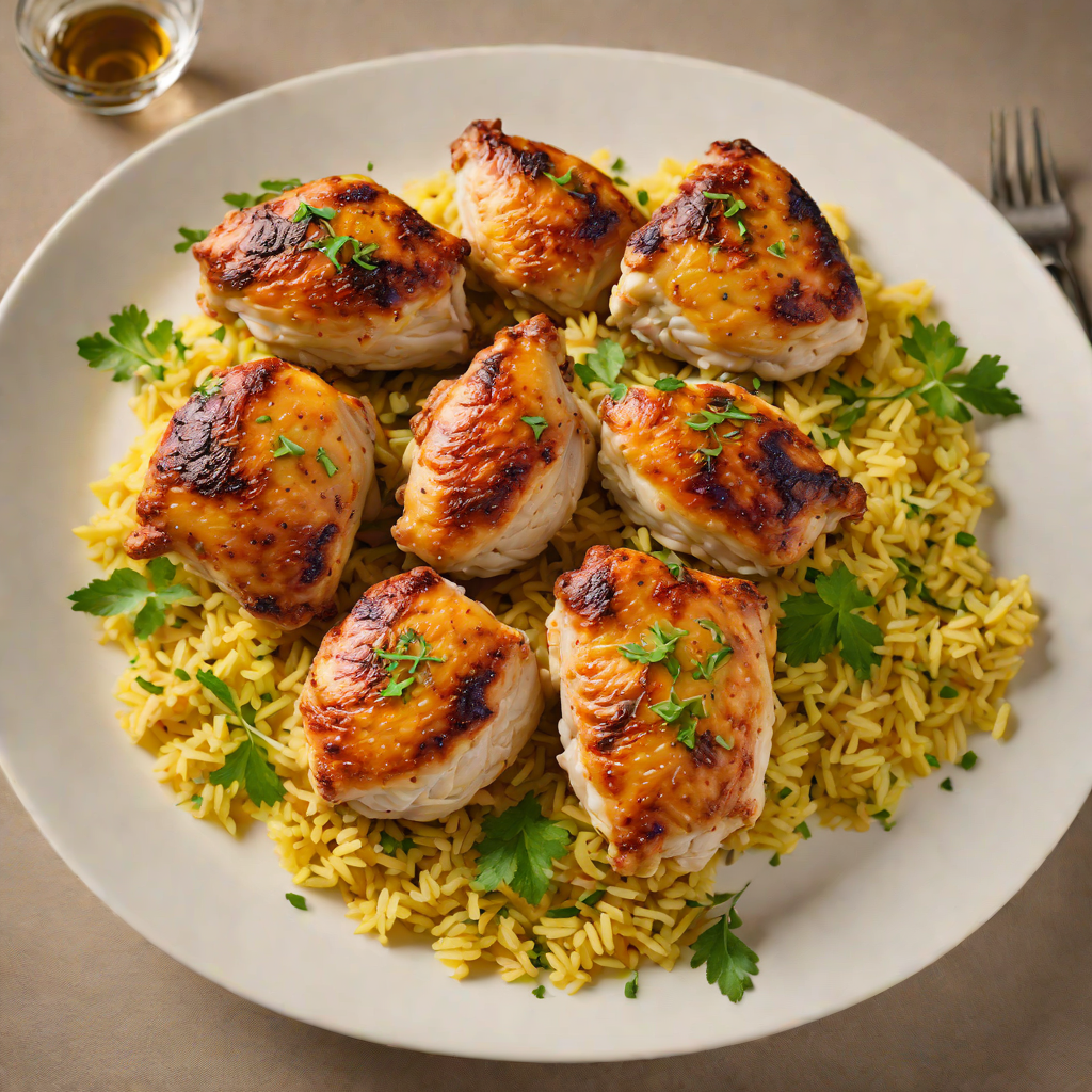 Pan-Roasted Chicken Thighs with Spanish Saffron Rice