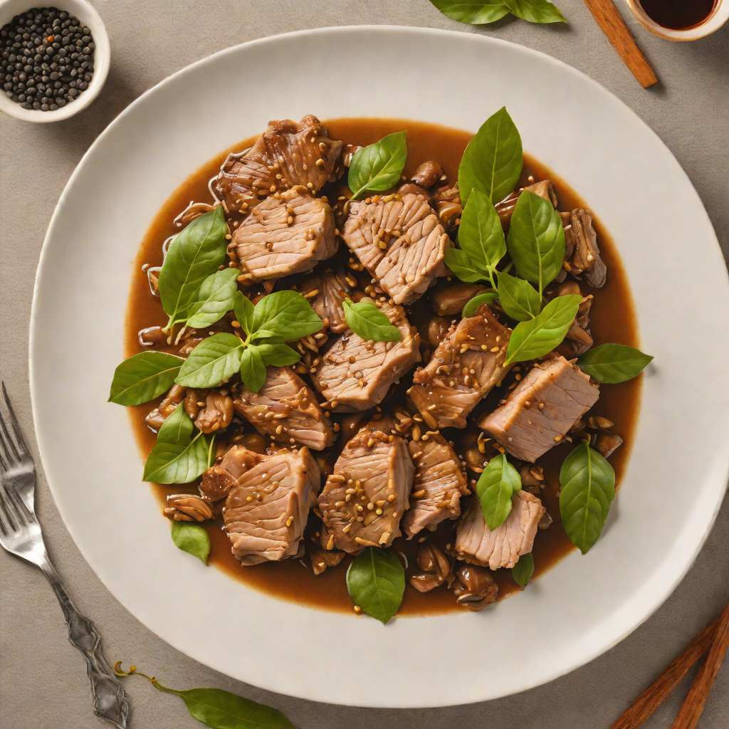 Slow-Cooked Pork Adobo with Black Pepper and Bay Leaves