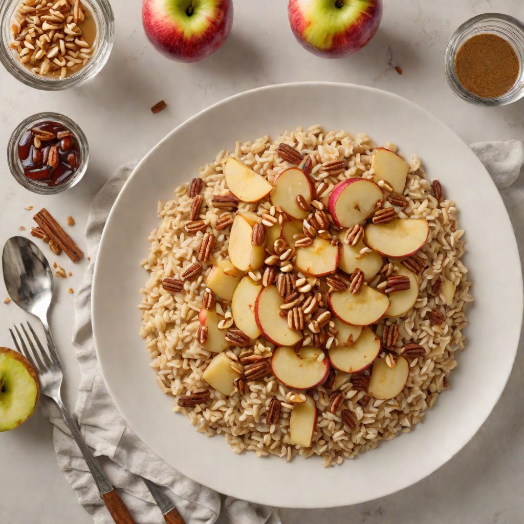 Cinnamon-Spiced Apple Oatmeal with Maple Drizzle