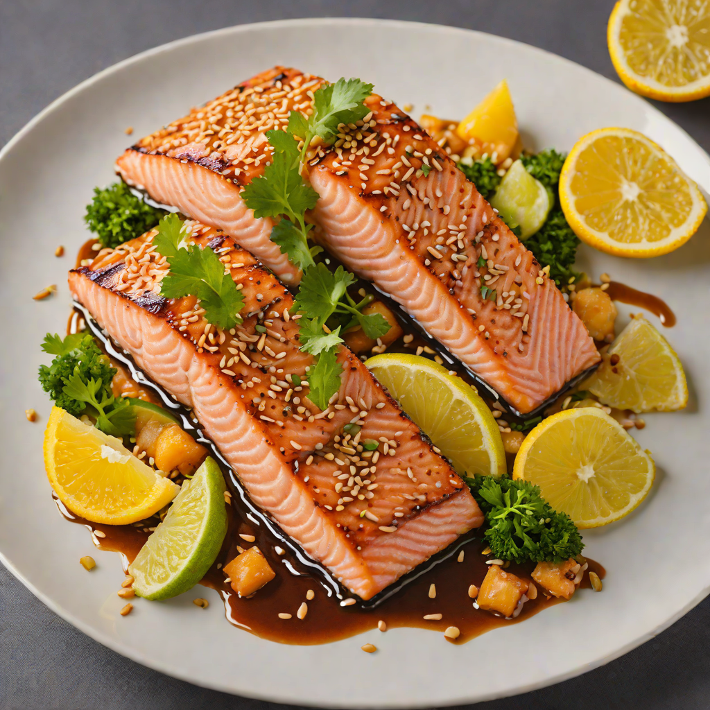 Pan-Seared Salmon with Citrus Soy Glaze and Sesame