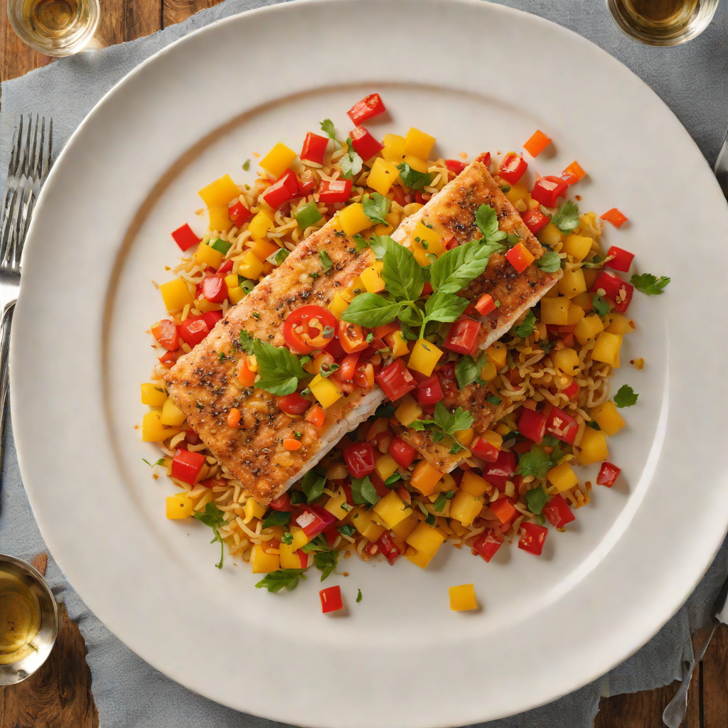 Pan-Seared Catfish with Spicy Tomato and Bell Pepper Ragout