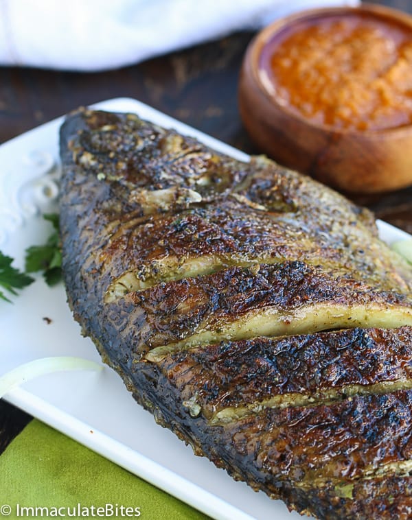 Grilled Ugali-Crusted Tilapia with Spicy Sukuma Wiki Sauté