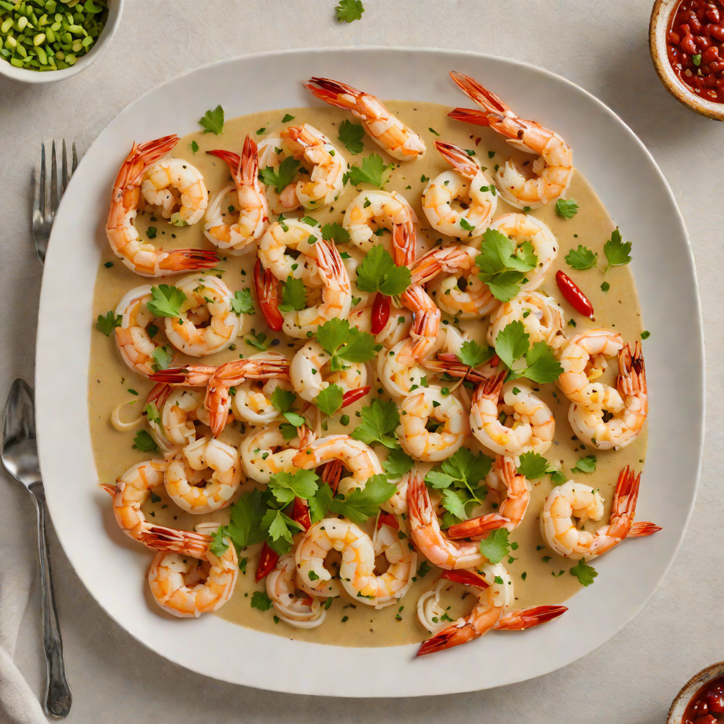 Sautéed Shrimp in Coconut Milk with Chili and Garlic