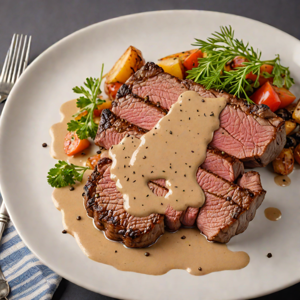 Pan-Seared Ribeye with Gulfport Peppercorn Sauce
