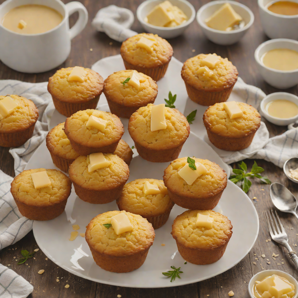 Sweet Cornbread Muffins with Honey Butter