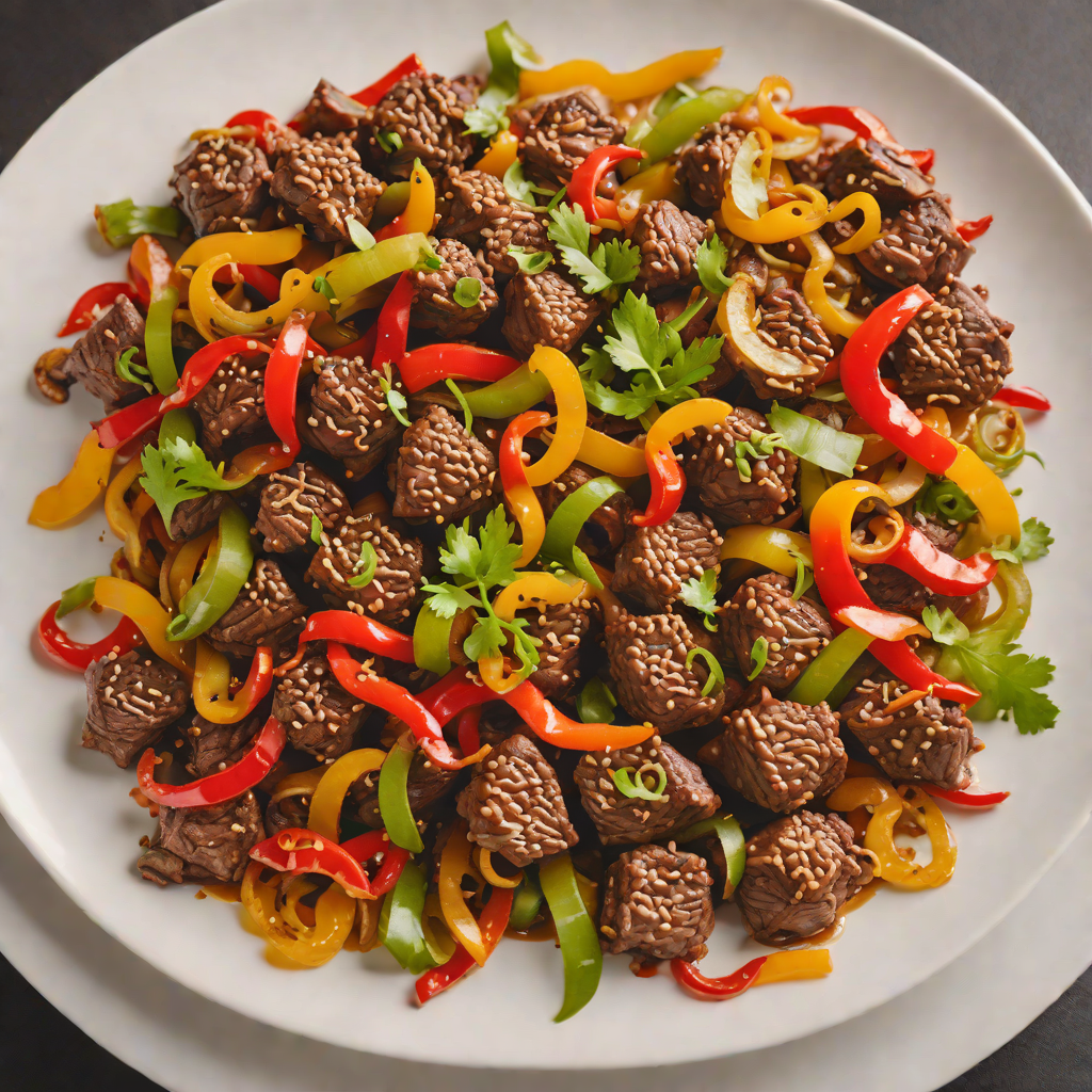 Sautéed Spiced Beef Tibs with Onions and Peppers