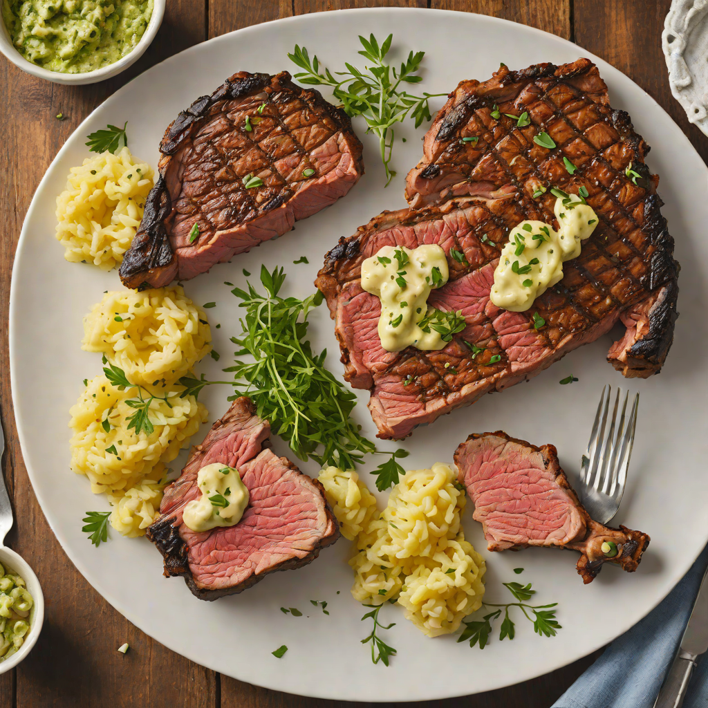 Grilled Blackened Ribeye with Garlic-Herb Butter