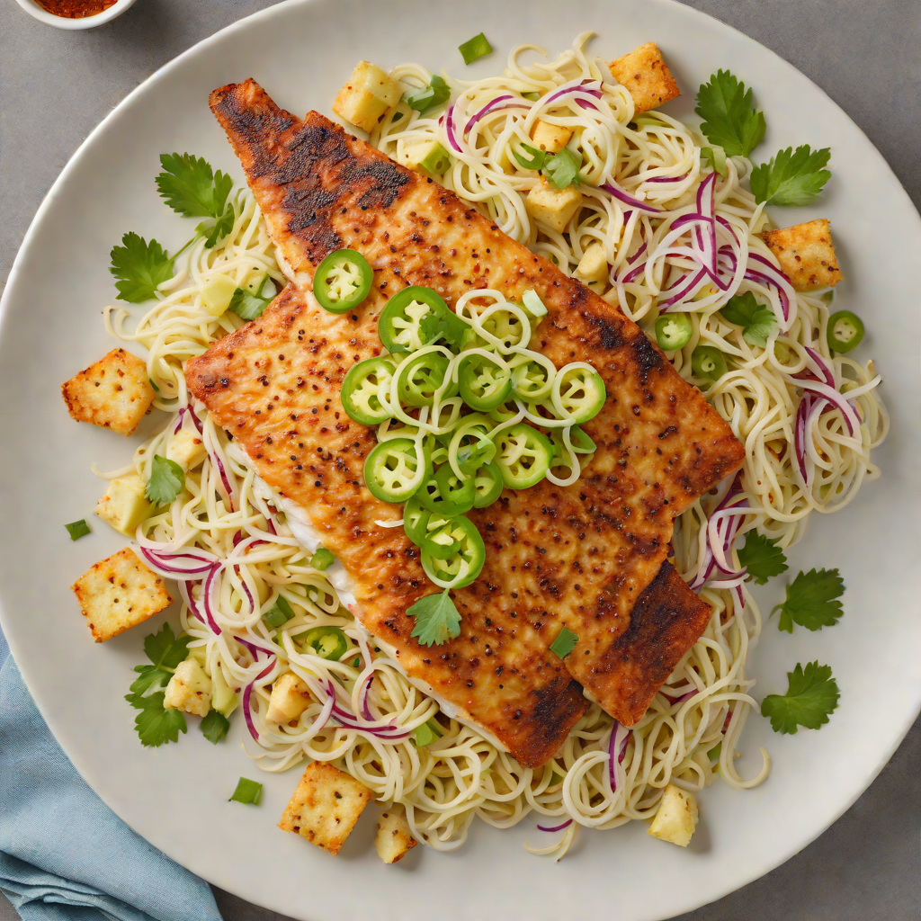 Pan-Seared Catfish with Cajun Spice and Creamy Jalapeño Slaw