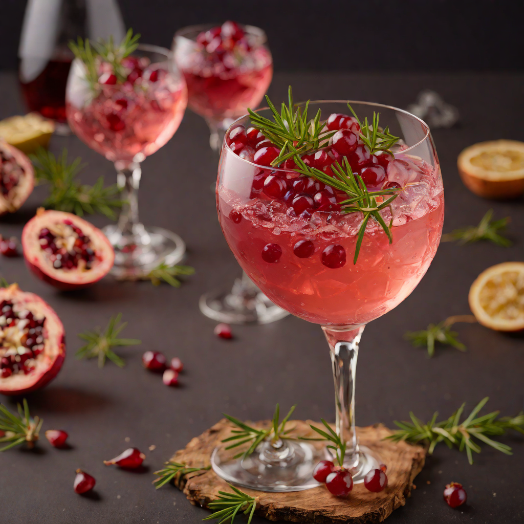 Sparkling Pomegranate and Rosemary Spritz