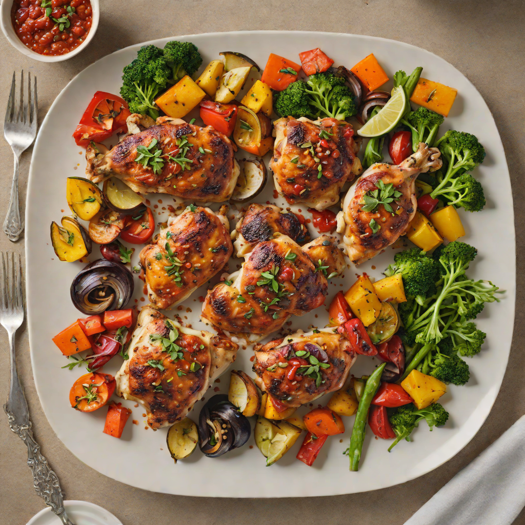 Sheet Pan Harissa-Spiced Chicken Thighs with Roasted Vegetables