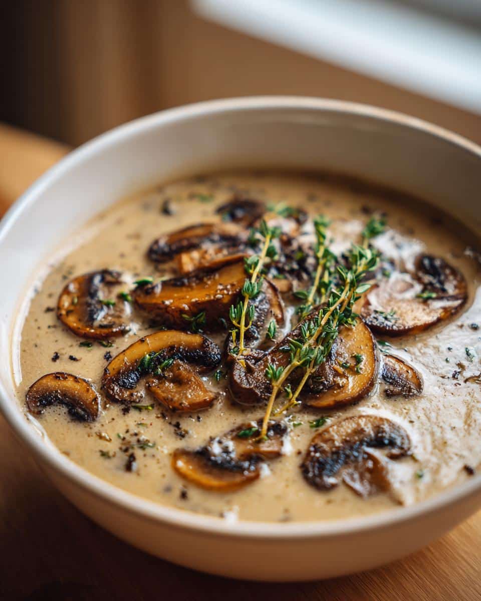 Sautéed Mushroom and Thyme Cream Soup