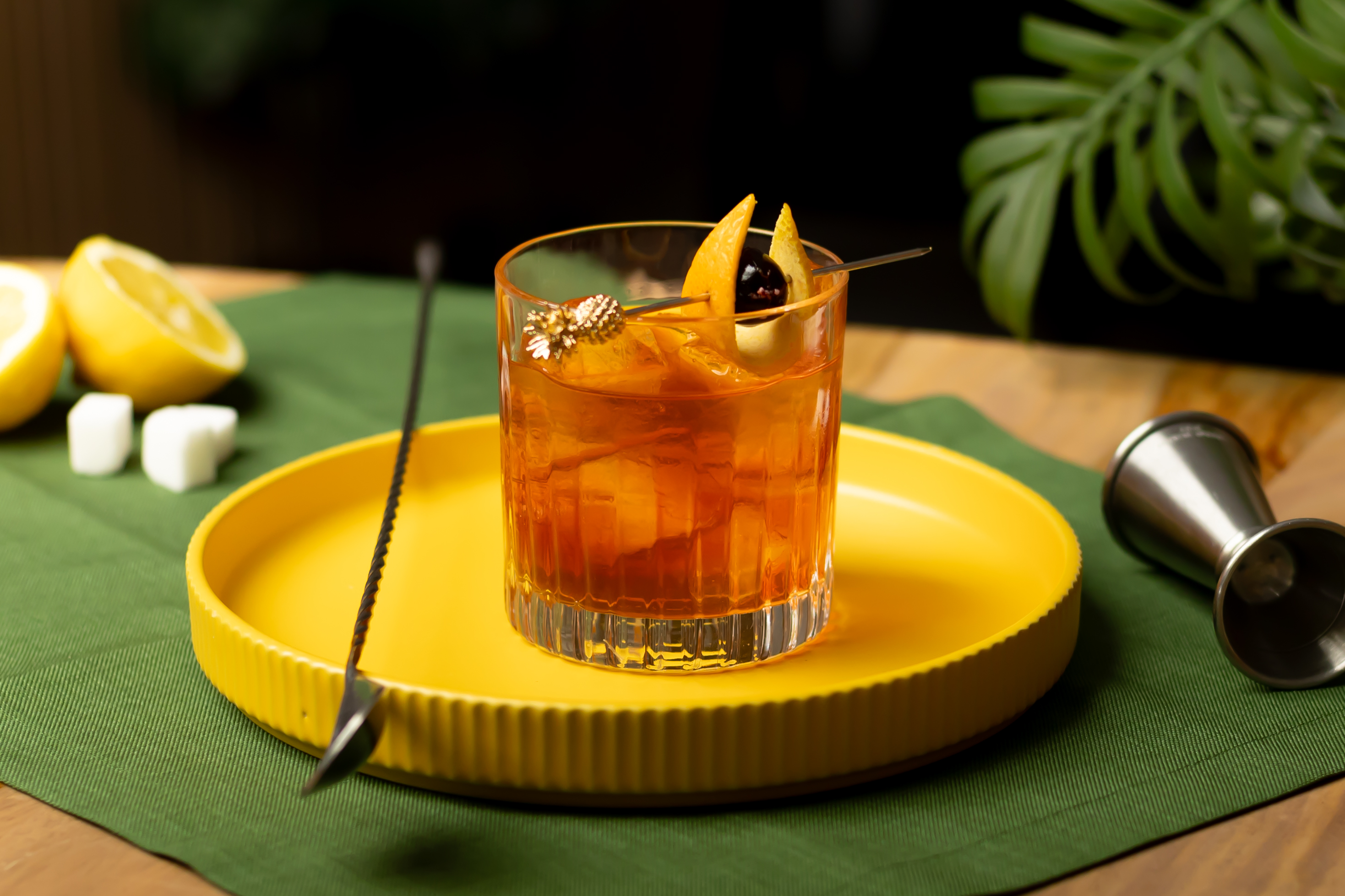 Dark Rum Citrus Old Fashioned