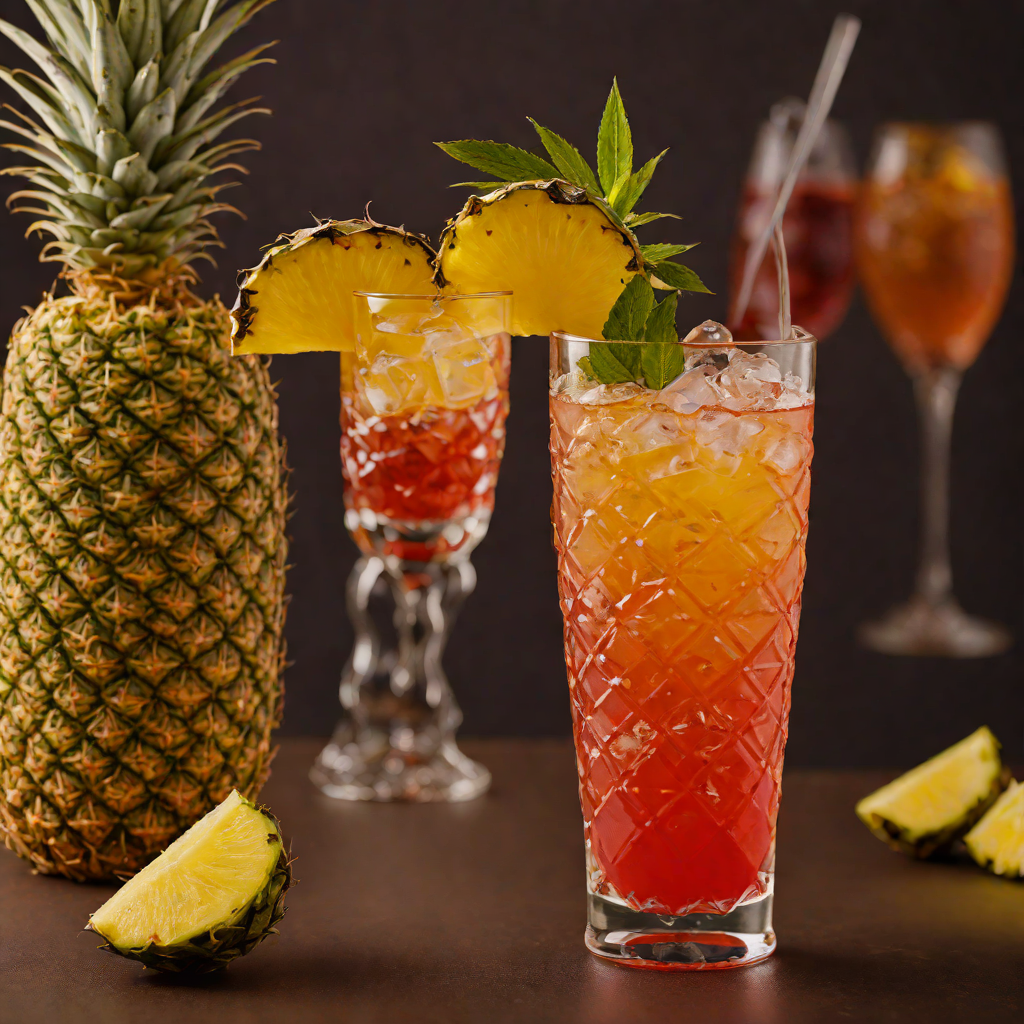 Tequila-Campari Pineapple Tiki Shaker
