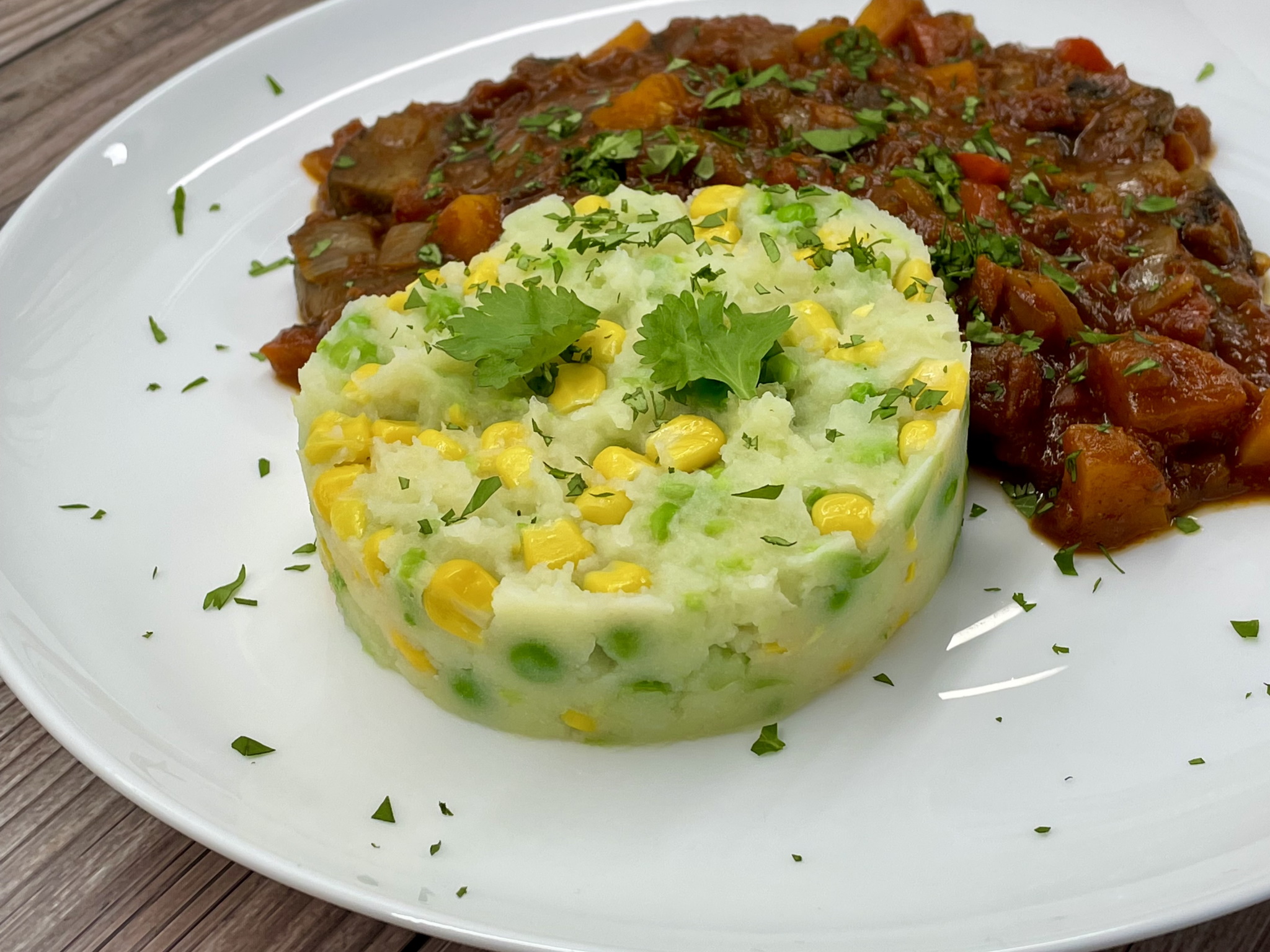 Mashed Irio with Peas, Corn, and Potatoes
