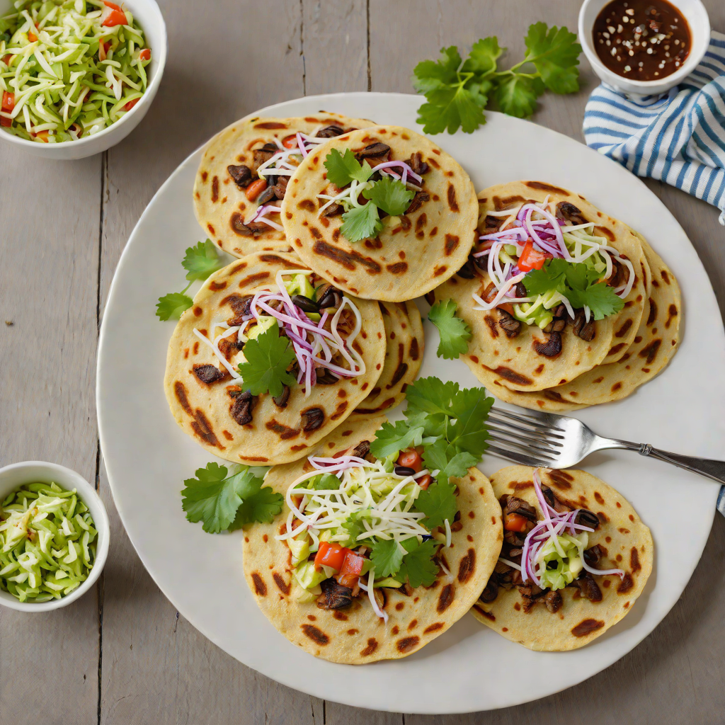 Grilled Guatemalan Black Bean Pupusas with Fresh Cabbage Slaw