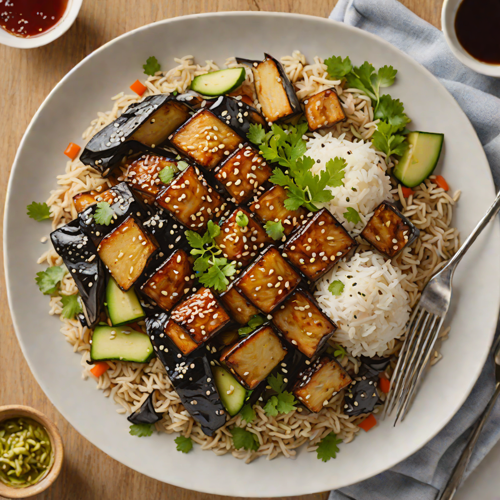 Charred Miso-Glazed Eggplant Donburi Bowl