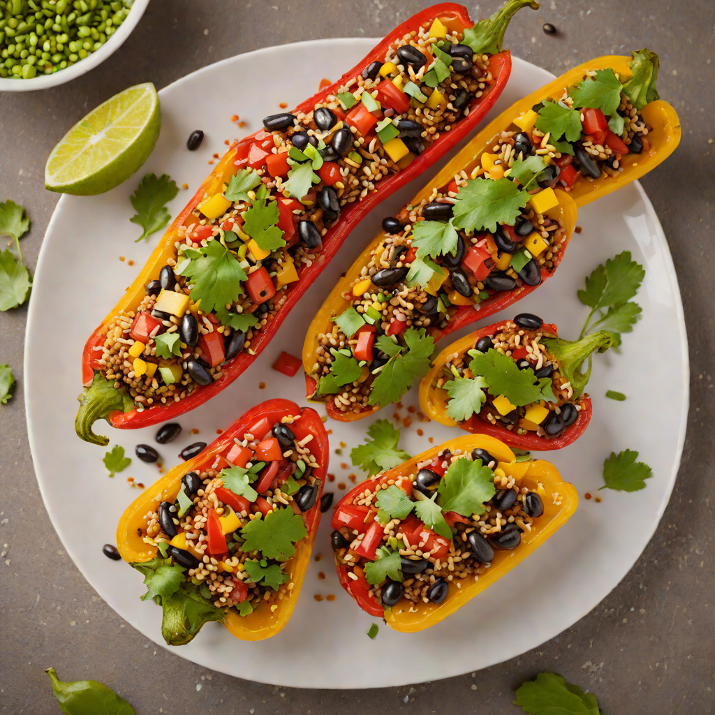 Tex-Mex Black Bean and Quinoa Stuffed Peppers