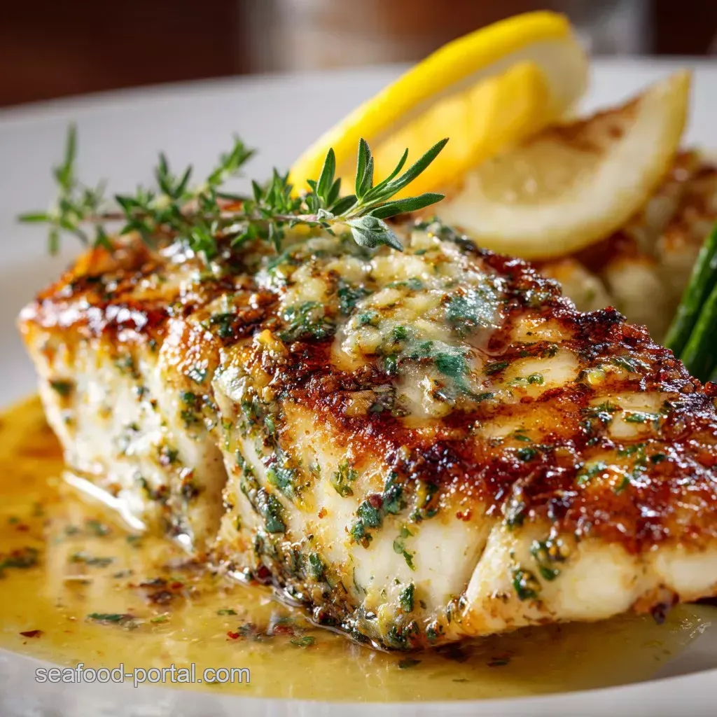 Pan-Seared Italian Herb-Crusted Sea Bass with Lemon Butter Sauce