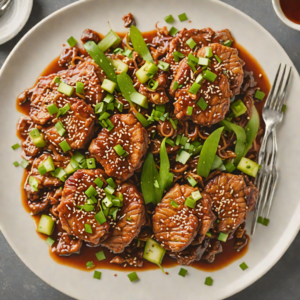 Pan-Seared Korean-Style Spicy Pork with Garlic and Scallions