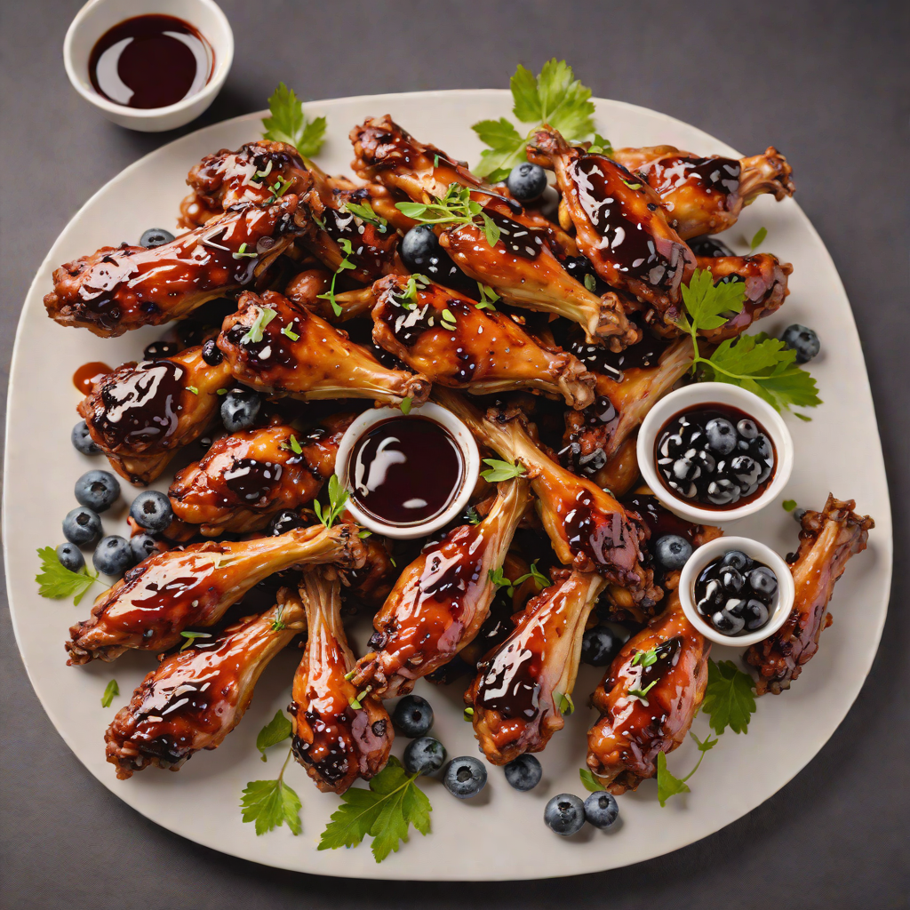 Maple-Glazed Smoked Chicken Wings with Blueberry BBQ Sauce