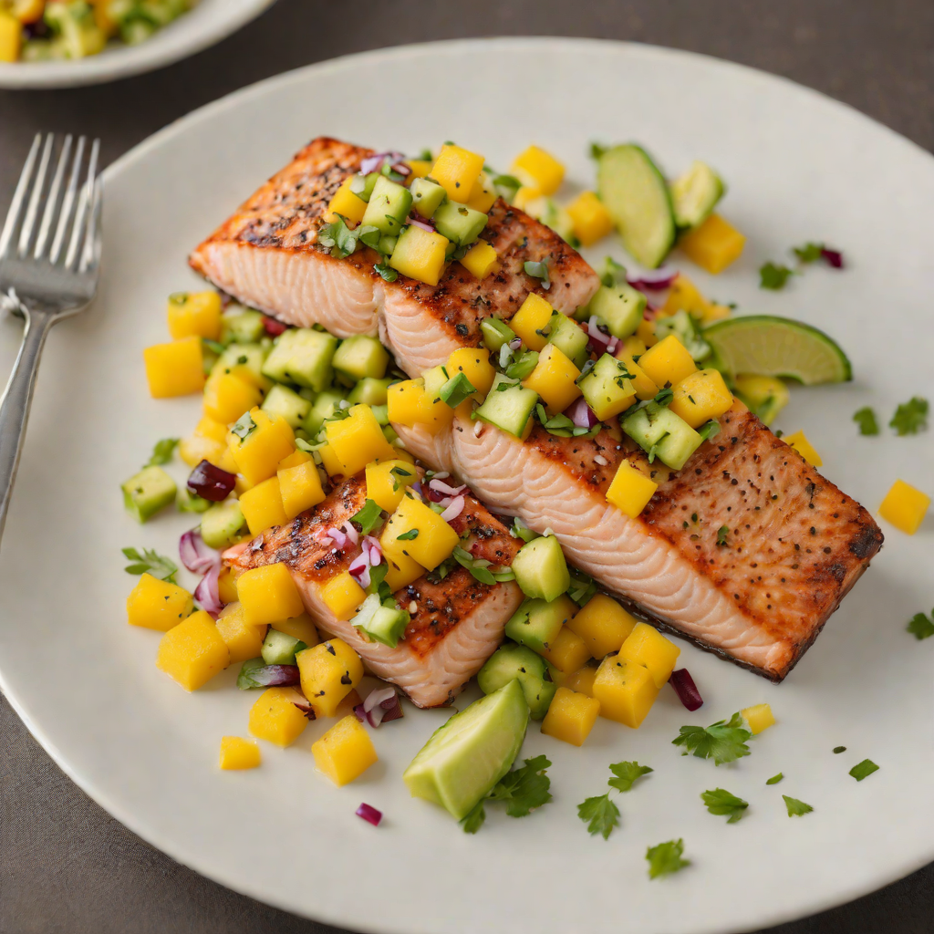 Crisp Pan-Seared Salmon with Mango Avocado Salsa