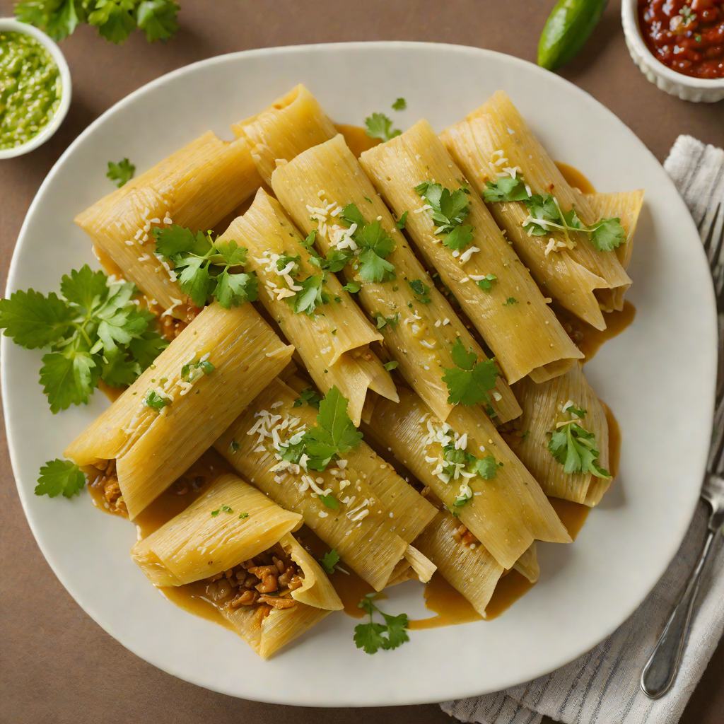 Steamed Tamales Oaxaqueños with Green Chile Sauce