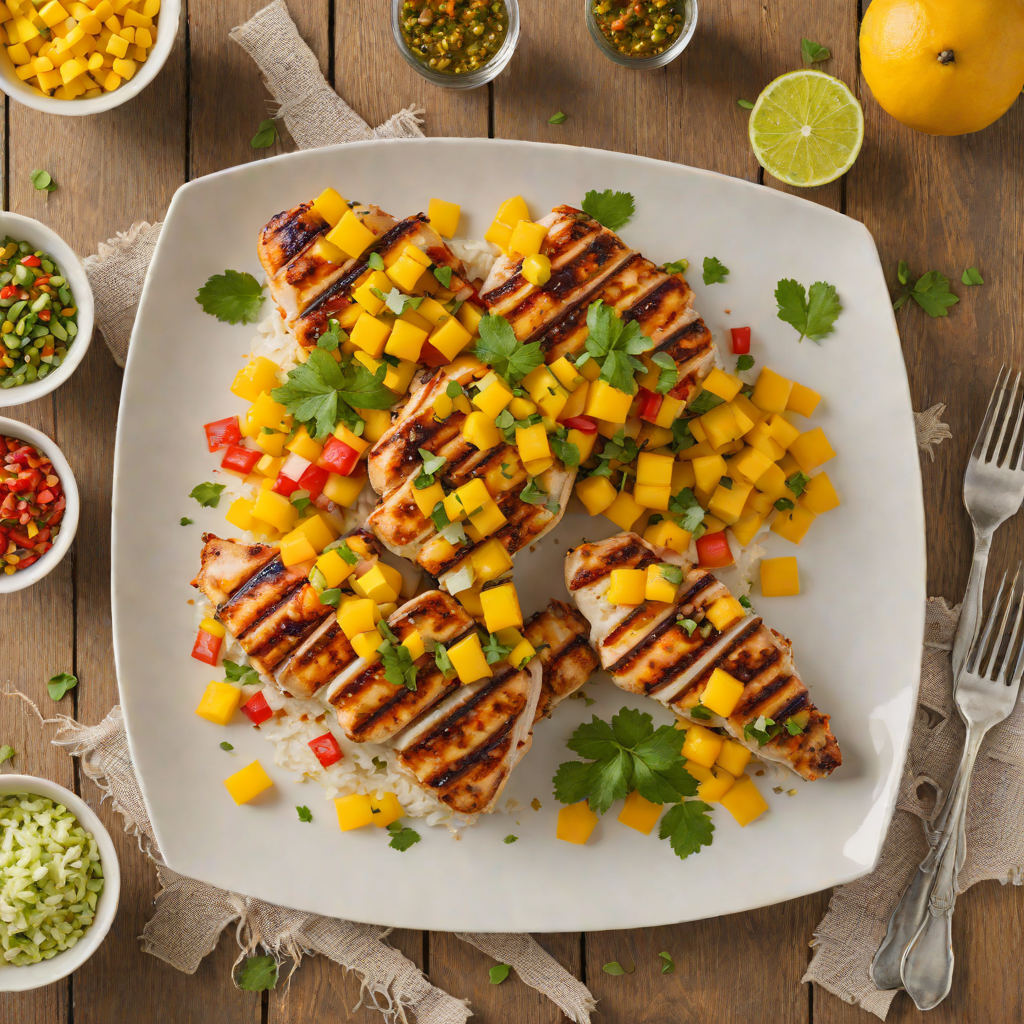 Grilled Tiki-Style Chicken with Mango Salsa