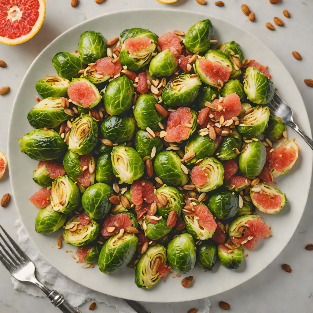 Pan-Roasted Brussels Sprouts with Grapefruit and Toasted Almonds
