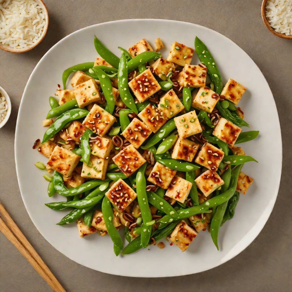 Stir-Fried Tofu with Ginger, Scallions, and Snow Peas