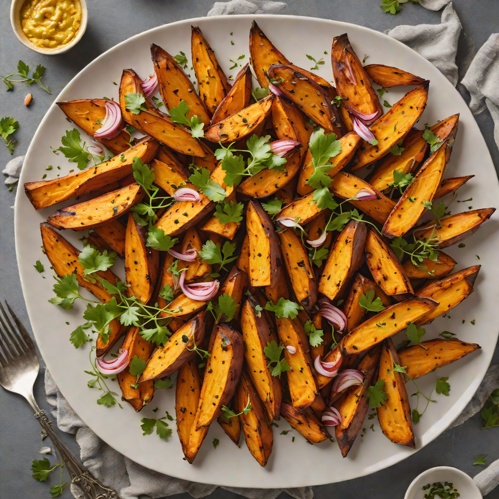 Garlic-Turmeric Roasted Sweet Potatoes