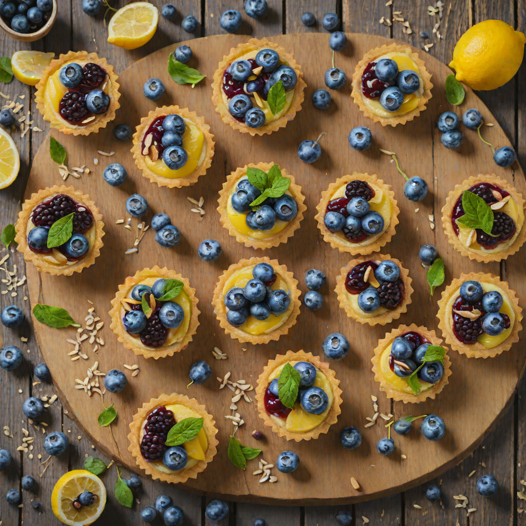 Mini Blueberry Lemon Tartlets with Almond Crust