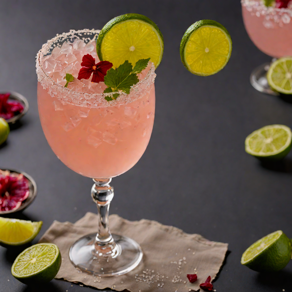 Mezcal-Lime Paloma with Hibiscus and Chili Salt Rim